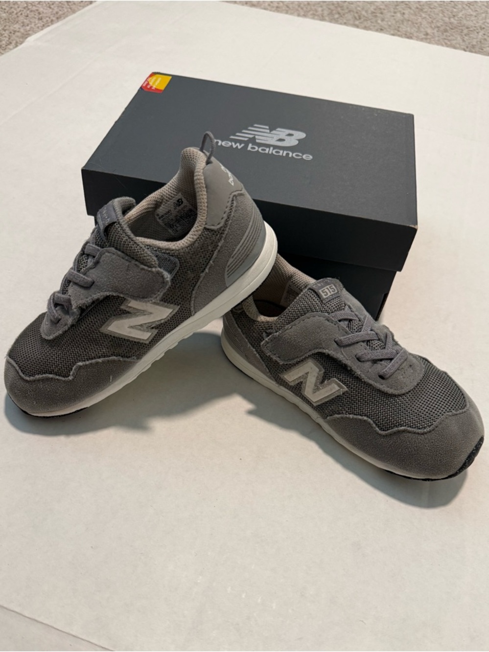 New Balance Toddler Gray Velcro Sneakers 515 NEW-B Hook and Loop 10T Wide - Picture 3 of 11